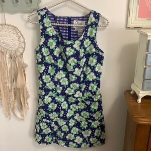 Lilly Pulitzer Blue and Green Floral Dress